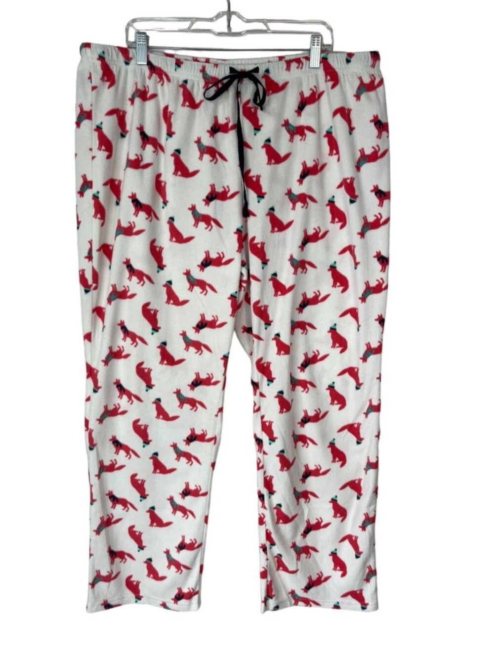 Sonoma Sleep Lounge Pants Womens Size 1X White Red Fleece Foxes